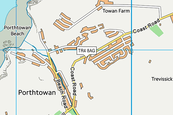 TR4 8AG map - OS VectorMap District (Ordnance Survey) TR4 8AG map - OS VectorMap District (Ordnance Survey)