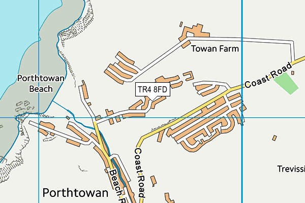 TR4 8FD map - OS VectorMap District (Ordnance Survey) TR4 8FD map - OS VectorMap District (Ordnance Survey)