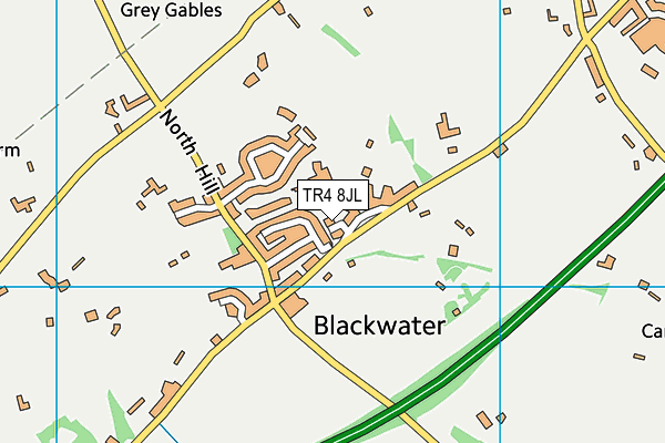 TR4 8JL map - OS VectorMap District (Ordnance Survey) TR4 8JL map - OS VectorMap District (Ordnance Survey)