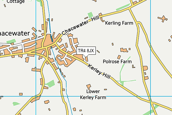 TR4 8JX map - OS VectorMap District (Ordnance Survey) TR4 8JX map - OS VectorMap District (Ordnance Survey)