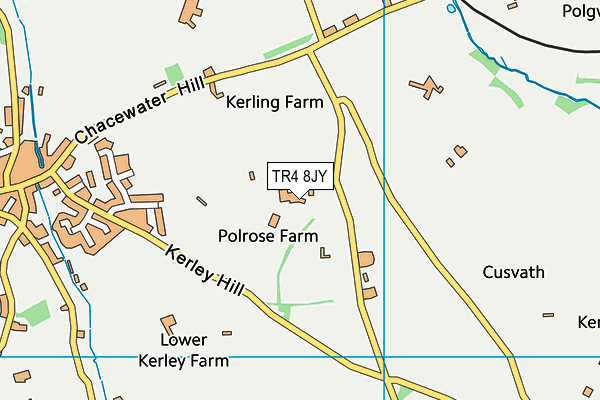 TR4 8JY map - OS VectorMap District (Ordnance Survey) TR4 8JY map - OS VectorMap District (Ordnance Survey)