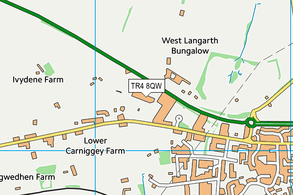 TR4 8QW map - OS VectorMap District (Ordnance Survey) TR4 8QW map - OS VectorMap District (Ordnance Survey)