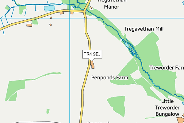 TR4 9EJ map - OS VectorMap District (Ordnance Survey) TR4 9EJ map - OS VectorMap District (Ordnance Survey)