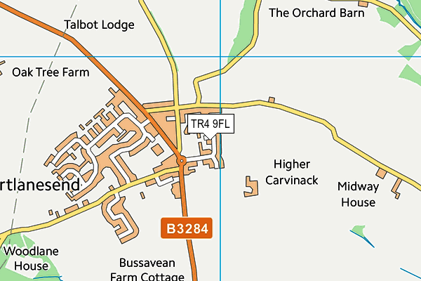 TR4 9FL map - OS VectorMap District (Ordnance Survey) TR4 9FL map - OS VectorMap District (Ordnance Survey)