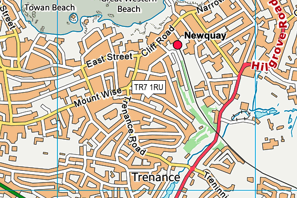 TR7 1RU map - OS VectorMap District (Ordnance Survey) TR7 1RU map - OS VectorMap District (Ordnance Survey)