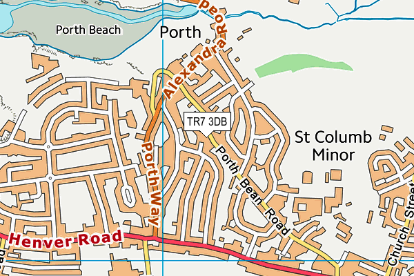 TR7 3DB map - OS VectorMap District (Ordnance Survey)