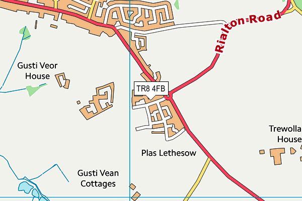 TR8 4FB map - OS VectorMap District (Ordnance Survey)
