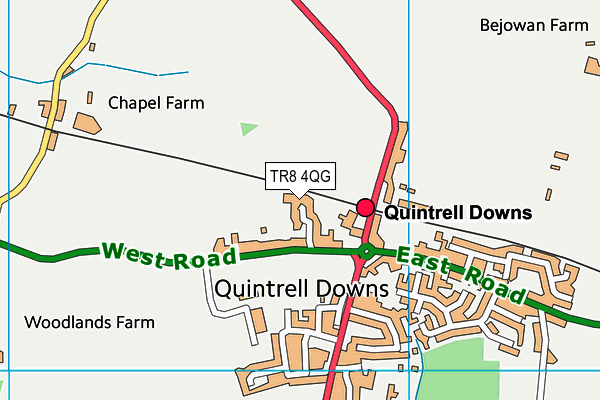 TR8 4QG map - OS VectorMap District (Ordnance Survey) TR8 4QG map - OS VectorMap District (Ordnance Survey)