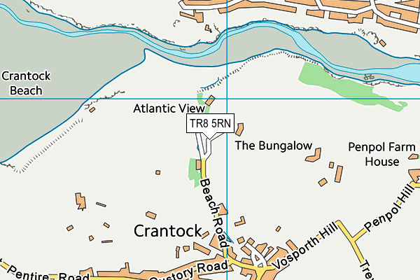 TR8 5RN map - OS VectorMap District (Ordnance Survey) TR8 5RN map - OS VectorMap District (Ordnance Survey)