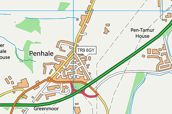 TR9 6GY map - OS VectorMap District (Ordnance Survey)