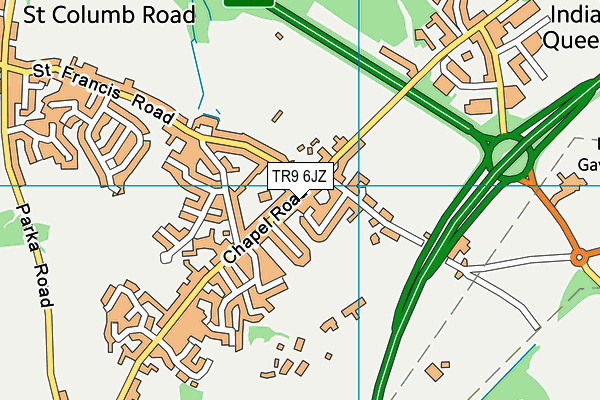 TR9 6JZ map - OS VectorMap District (Ordnance Survey)