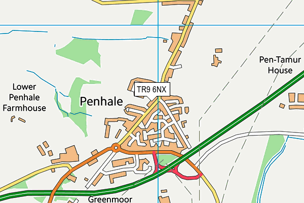 TR9 6NX map - OS VectorMap District (Ordnance Survey)