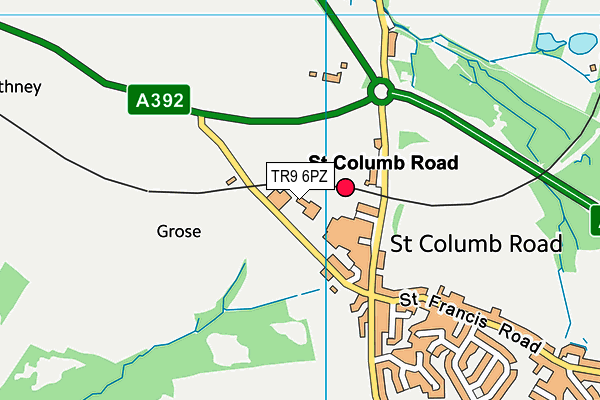 TR9 6PZ map - OS VectorMap District (Ordnance Survey) TR9 6PZ map - OS VectorMap District (Ordnance Survey)