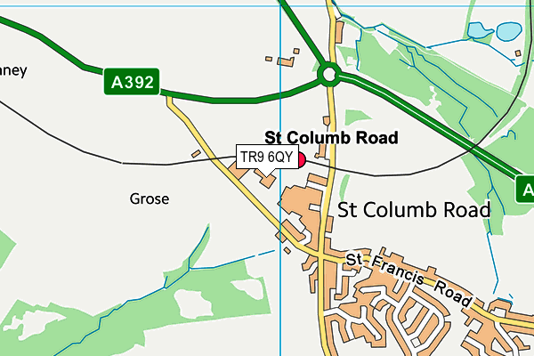TR9 6QY map - OS VectorMap District (Ordnance Survey)