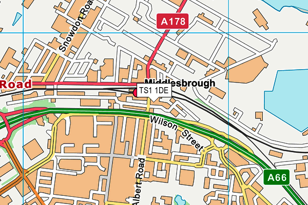 TS1 1DE map - OS VectorMap District (Ordnance Survey) TS1 1DE map - OS VectorMap District (Ordnance Survey)