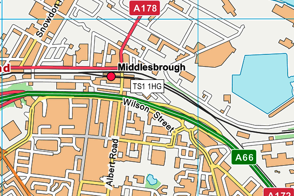 TS1 1HG map - OS VectorMap District (Ordnance Survey) TS1 1HG map - OS VectorMap District (Ordnance Survey)