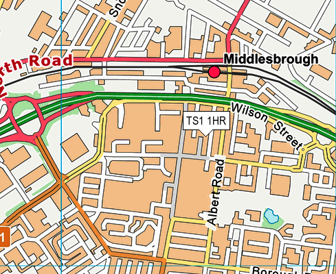 TS1 1HR map - OS VectorMap District (Ordnance Survey) TS1 1HR map - OS VectorMap District (Ordnance Survey)