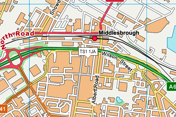 TS1 1JA map - OS VectorMap District (Ordnance Survey) TS1 1JA map - OS VectorMap District (Ordnance Survey)