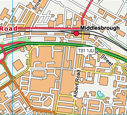 TS1 1JU map - OS VectorMap District (Ordnance Survey) TS1 1JU map - OS VectorMap District (Ordnance Survey)