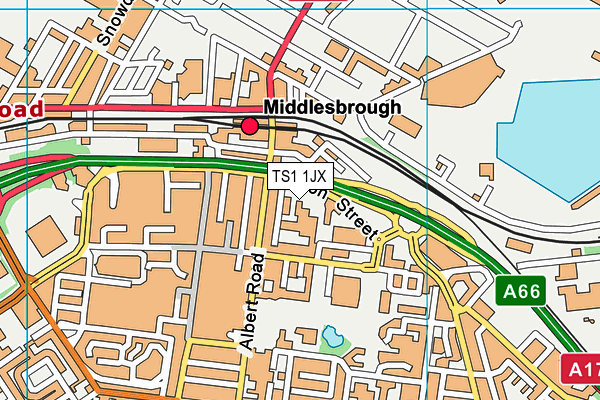 TS1 1JX map - OS VectorMap District (Ordnance Survey) TS1 1JX map - OS VectorMap District (Ordnance Survey)