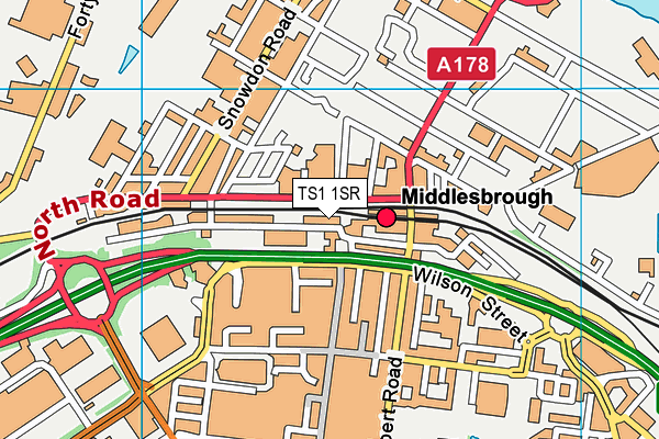 TS1 1SR map - OS VectorMap District (Ordnance Survey) TS1 1SR map - OS VectorMap District (Ordnance Survey)