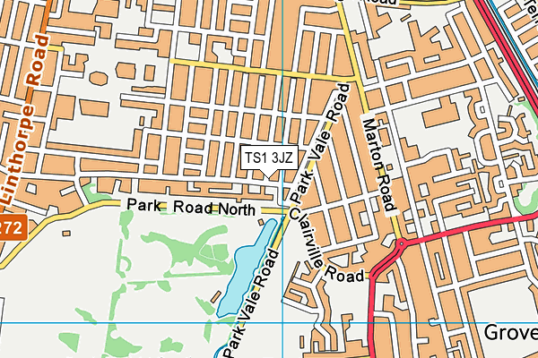 TS1 3JZ map - OS VectorMap District (Ordnance Survey)