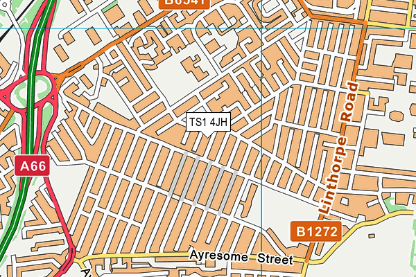 TS1 4JH map - OS VectorMap District (Ordnance Survey) TS1 4JH map - OS VectorMap District (Ordnance Survey)