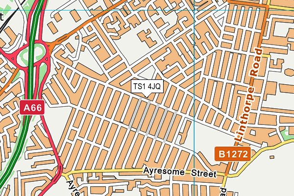 TS1 4JQ map - OS VectorMap District (Ordnance Survey) TS1 4JQ map - OS VectorMap District (Ordnance Survey)