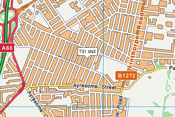 TS1 4NX map - OS VectorMap District (Ordnance Survey) TS1 4NX map - OS VectorMap District (Ordnance Survey)