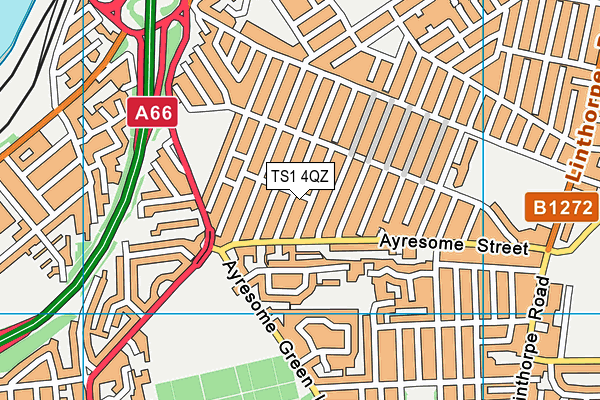 TS1 4QZ map - OS VectorMap District (Ordnance Survey) TS1 4QZ map - OS VectorMap District (Ordnance Survey)