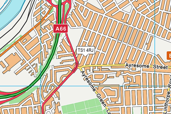 TS1 4RJ map - OS VectorMap District (Ordnance Survey) TS1 4RJ map - OS VectorMap District (Ordnance Survey)