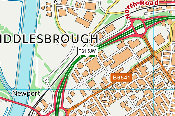 TS1 5JW map - OS VectorMap District (Ordnance Survey) TS1 5JW map - OS VectorMap District (Ordnance Survey)