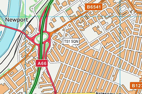 TS1 5QN map - OS VectorMap District (Ordnance Survey) TS1 5QN map - OS VectorMap District (Ordnance Survey)