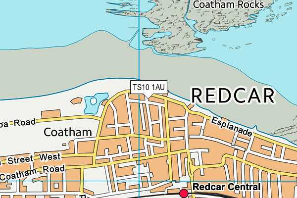 TS10 1AU map - OS VectorMap District (Ordnance Survey)