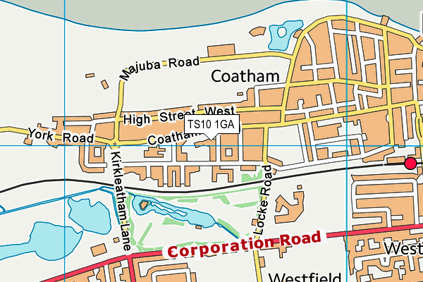 TS10 1GA map - OS VectorMap District (Ordnance Survey) TS10 1GA map - OS VectorMap District (Ordnance Survey)