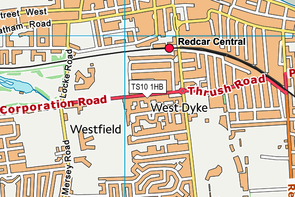 TS10 1HB map - OS VectorMap District (Ordnance Survey)