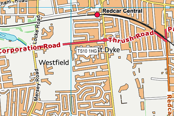 TS10 1HG map - OS VectorMap District (Ordnance Survey)