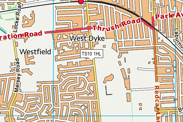 TS10 1HL map - OS VectorMap District (Ordnance Survey) TS10 1HL map - OS VectorMap District (Ordnance Survey)