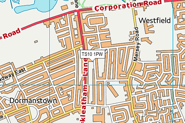 TS10 1PW map - OS VectorMap District (Ordnance Survey) TS10 1PW map - OS VectorMap District (Ordnance Survey)