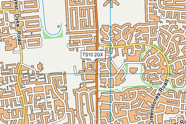 TS10 2GX map - OS VectorMap District (Ordnance Survey) TS10 2GX map - OS VectorMap District (Ordnance Survey)