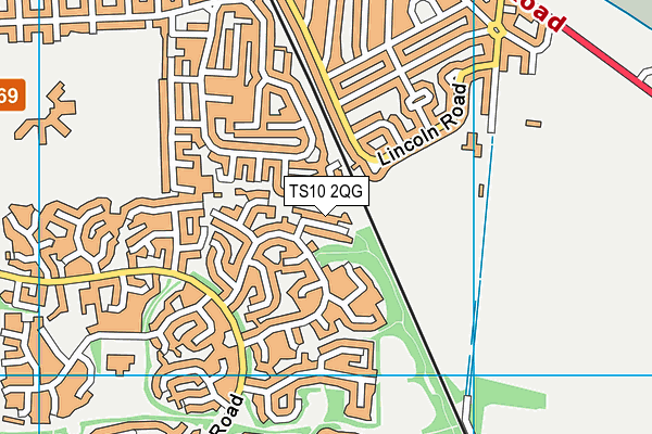 TS10 2QG map - OS VectorMap District (Ordnance Survey) TS10 2QG map - OS VectorMap District (Ordnance Survey)