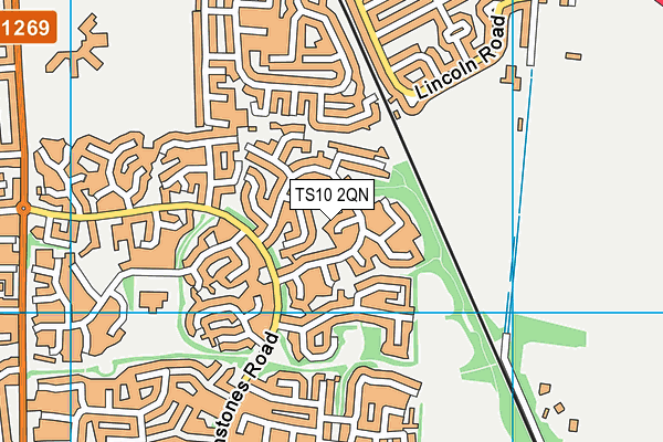 TS10 2QN map - OS VectorMap District (Ordnance Survey) TS10 2QN map - OS VectorMap District (Ordnance Survey)