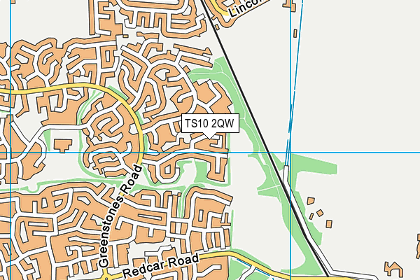 TS10 2QW map - OS VectorMap District (Ordnance Survey) TS10 2QW map - OS VectorMap District (Ordnance Survey)