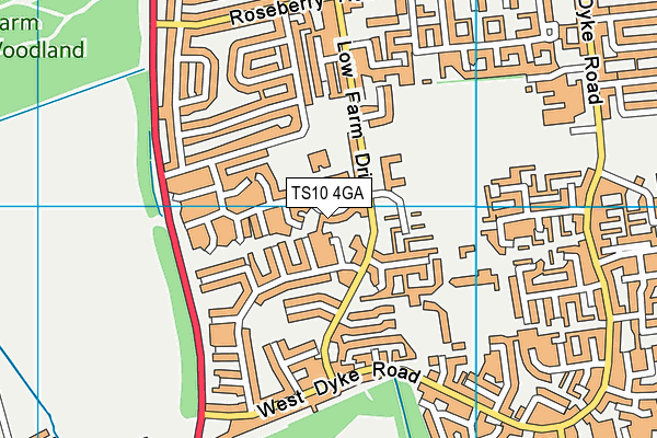 TS10 4GA map - OS VectorMap District (Ordnance Survey) TS10 4GA map - OS VectorMap District (Ordnance Survey)