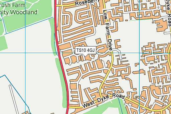 TS10 4GJ map - OS VectorMap District (Ordnance Survey) TS10 4GJ map - OS VectorMap District (Ordnance Survey)