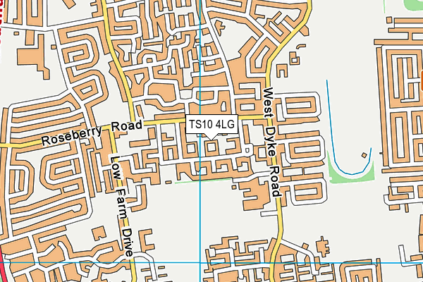 TS10 4LG map - OS VectorMap District (Ordnance Survey) TS10 4LG map - OS VectorMap District (Ordnance Survey)