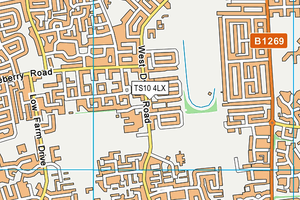 TS10 4LX map - OS VectorMap District (Ordnance Survey) TS10 4LX map - OS VectorMap District (Ordnance Survey)