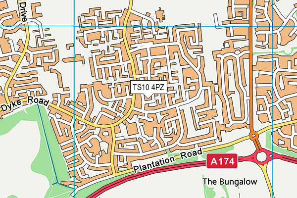 TS10 4PZ map - OS VectorMap District (Ordnance Survey) TS10 4PZ map - OS VectorMap District (Ordnance Survey)
