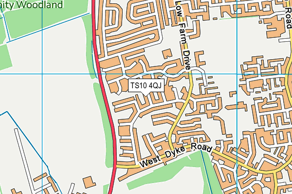 TS10 4QJ map - OS VectorMap District (Ordnance Survey) TS10 4QJ map - OS VectorMap District (Ordnance Survey)