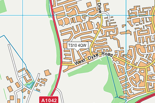 TS10 4QW map - OS VectorMap District (Ordnance Survey) TS10 4QW map - OS VectorMap District (Ordnance Survey)